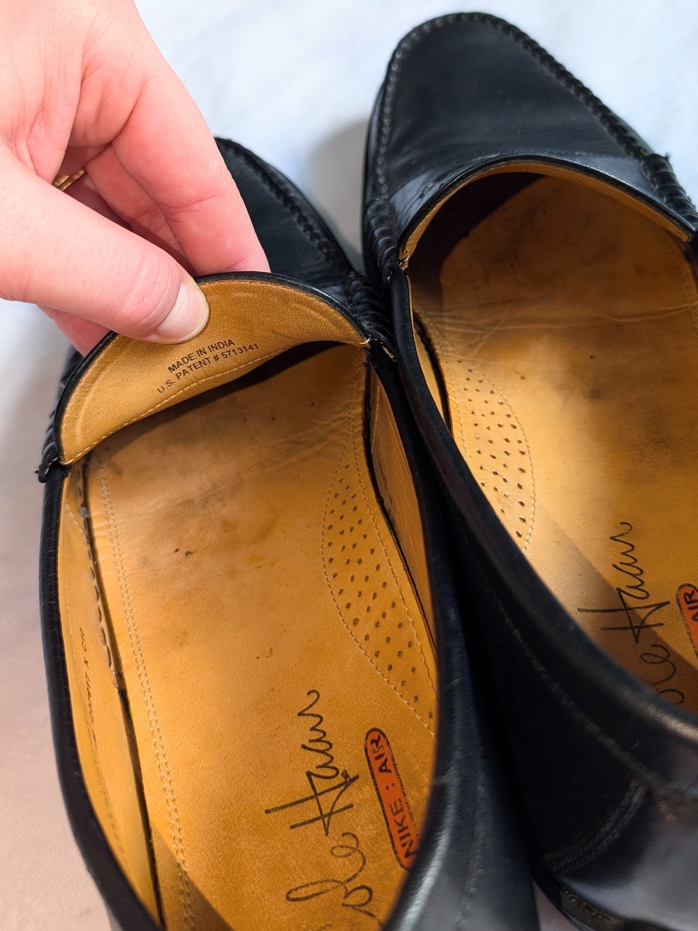 Mens Cole Haan  10.5 Slip On Driving Loafers Black Leather CO7917 - Picture 5 of 10